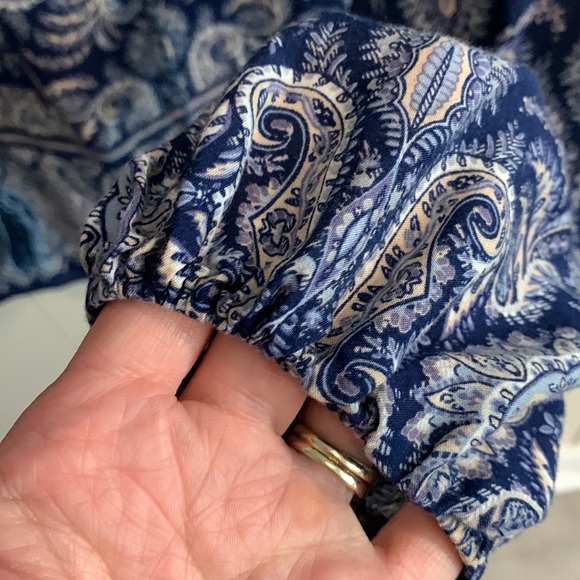 Max Studio Blue Pink White Boho Print Tunic Top - Picture 7 of 10